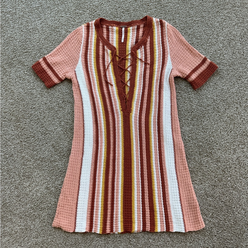 Free People Knit Lace up Dress - Size XS
